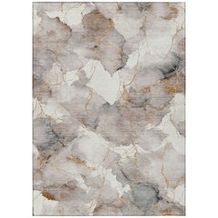Machine Washable Indoor/Outdoor Chantille ACN2591 Brown 9' x 12' Rug