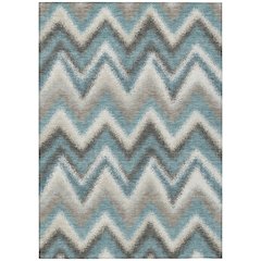 Machine Washable Indoor/Outdoor Chantille ACN2596 Teal 9' x 12' Rug
