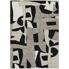 Machine Washable Indoor/Outdoor Chantille ACN2605 Black 9' x 12' Rug