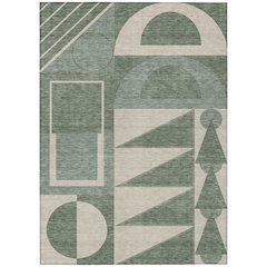 Machine Washable Indoor/Outdoor Chantille ACN2607 Green 9' x 12' Rug