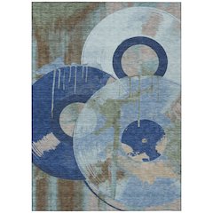 Machine Washable Indoor/Outdoor Chantille ACN2612 Blue 9' x 12' Rug