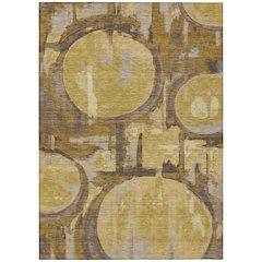Machine Washable Indoor/Outdoor Chantille ACN2615 Gold 9' x 12' Rug