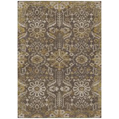 Machine Washable Indoor/Outdoor Chantille ACN2617 Brown 9' x 12' Rug