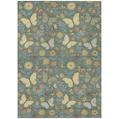 Machine Washable Indoor/Outdoor Chantille ACN2618 Green 9' x 12' Rug