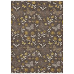 Machine Washable Indoor/Outdoor Chantille ACN2618 Brown 9' x 12' Rug