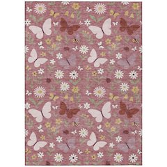 Machine Washable Indoor/Outdoor Chantille ACN2618 Pink 9' x 12' Rug