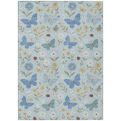 Machine Washable Indoor/Outdoor Chantille ACN2618 Blue 9' x 12' Rug