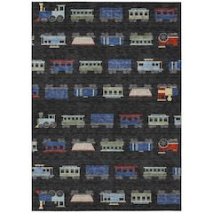 Machine Washable Indoor/Outdoor Chantille ACN2621 Black 9' x 12' Rug