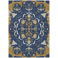 Machine Washable Indoor/Outdoor Chantille ACN2625 Blue 9' x 12' Rug