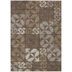 Machine Washable Indoor/Outdoor Chantille ACN2626 Brown 9' x 12' Rug