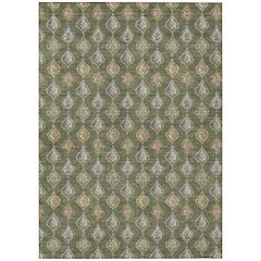 Machine Washable Indoor/Outdoor Chantille ACN2632 Green 9' x 12' Rug