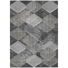 Machine Washable Indoor/Outdoor Chantille ACN2637 Black 9' x 12' Rug