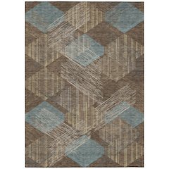 Machine Washable Indoor/Outdoor Chantille ACN2637 Brown 9' x 12' Rug