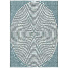 Machine Washable Indoor/Outdoor Chantille ACN2647 Teal 9' x 12' Rug