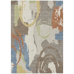 Machine Washable Indoor/Outdoor Chantille ACN2652 Brown 9' x 12' Rug