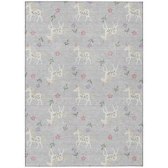 Machine Washable Indoor/Outdoor Chantille ACN2657 Gray 9' x 12' Rug