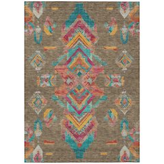 Machine Washable Indoor/Outdoor Chantille ACN2661 Brown 9' x 12' Rug