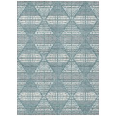 Machine Washable Indoor/Outdoor Chantille ACN2672 Teal 9' x 12' Rug