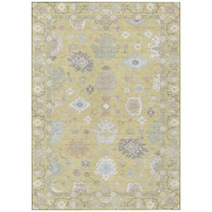 Machine Washable Indoor/Outdoor Chantille ACN2675 Gold 9' x 12' Rug