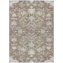 Machine Washable Indoor/Outdoor Chantille ACN2676 Brown 9' x 12' Rug