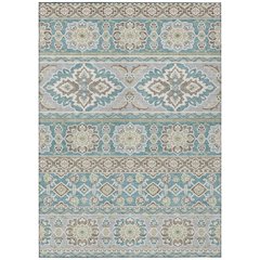 Machine Washable Indoor/Outdoor Chantille ACN2677 Teal 9' x 12' Rug