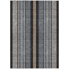 Machine Washable Indoor/Outdoor Chantille ACN2681 Black 9' x 12' Rug