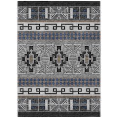 Machine Washable Indoor/Outdoor Chantille ACN2683 Black 9' x 12' Rug