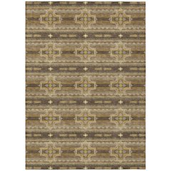 Machine Washable Indoor/Outdoor Chantille ACN2688 Brown 9' x 12' Rug