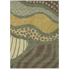 Machine Washable Indoor/Outdoor Chantille ACN2689 Green 9' x 12' Rug