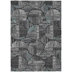 Machine Washable Indoor/Outdoor Chantille ACN2700 Black 9' x 12' Rug