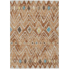 Machine Washable Indoor/Outdoor Chantille ACN2702 Orange 9' x 12' Rug