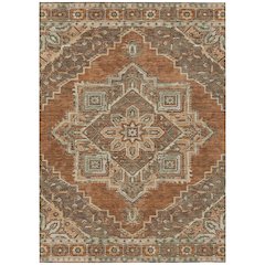 Machine Washable Indoor/Outdoor Chantille ACN2704 Orange 9' x 12' Rug