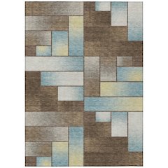 Machine Washable Indoor/Outdoor Chantille ACN2709 Brown 9' x 12' Rug