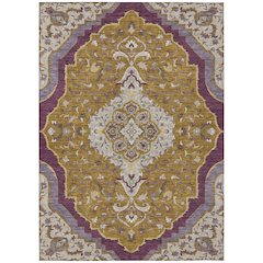 Machine Washable Indoor/Outdoor Chantille ACN2715 Gold 9' x 12' Rug