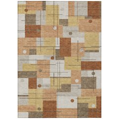 Machine Washable Indoor/Outdoor Chantille ACN2716 Orange 9' x 12' Rug