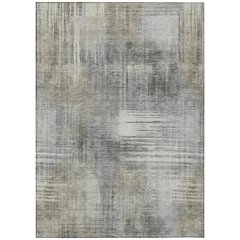 Machine Washable Indoor/Outdoor Chantille ACN2718 Gray 10' x 14' Rug