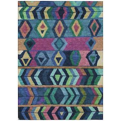 Machine Washable Indoor/Outdoor Chantille ACN2721 Blue 10' x 14' Rug