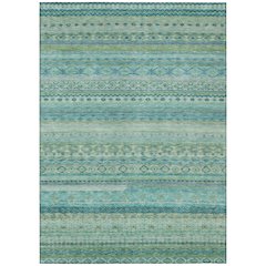 Machine Washable Indoor/Outdoor Chantille ACN2722 Teal 10' x 14' Rug