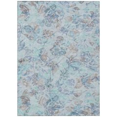 Machine Washable Indoor/Outdoor Chantille ACN2723 Teal 10' x 14' Rug