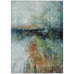 Machine Washable Indoor/Outdoor Chantille ACN2739 Teal 10' x 14' Rug