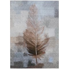 Machine Washable Indoor/Outdoor Chantille ACN2745 Brown 10' x 14' Rug