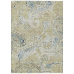 Machine Washable Indoor/Outdoor Chantille ACN2748 Gold 10' x 14' Rug