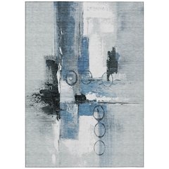Machine Washable Indoor/Outdoor Chantille ACN2751 Blue 10' x 14' Rug