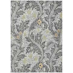Machine Washable Indoor/Outdoor Chantille ACN2753 Black 10' x 14' Rug