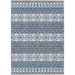 Machine Washable Indoor/Outdoor Chantille ACN2760 Blue 10' x 14' Rug
