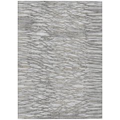 Machine Washable Indoor/Outdoor Chantille ACN2771 Gray 10' x 14' Rug