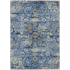 Machine Washable Indoor/Outdoor Chantille ACN2782 Blue 10' x 14' Rug