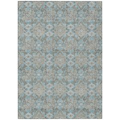 Machine Washable Indoor/Outdoor Chantille ACN2783 Teal 10' x 14' Rug