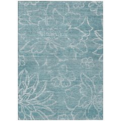 Machine Washable Indoor/Outdoor Chantille ACN2789 Teal 10' x 14' Rug