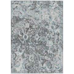 Machine Washable Indoor/Outdoor Chantille ACN2791 Gray 10' x 14' Rug